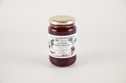 Aardbei-blauwebessenjam